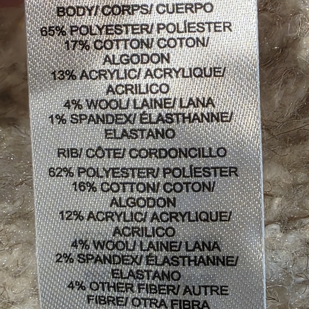Lucky Brand Chunky Cable Knit‎ Cozy Cardigan Sweater Cream Beige Size Medium New - Picture 7 of 7